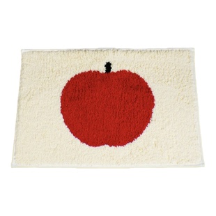 DDD可爱小苹果植绒地毯ins奶油风簇绒地垫客厅卧室毛绒简约床边毯