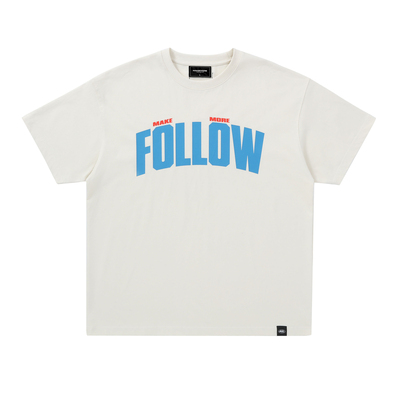 Makemore撞色字母美式纯棉短袖男