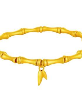 古法金包银竹节手链女竹子手环转运珠手串情侣手镯生日礼物送女友