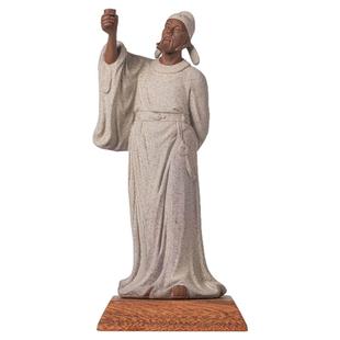 古代历史人物茶圣陆羽伯牙书房摆件禅意紫砂陶雕塑抚琴桌面李白像