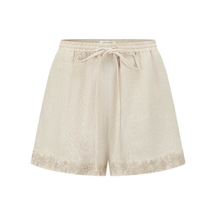 【正品授权】INTO THE EAST 26春夏 亚麻绣花短裤 设计师品牌
