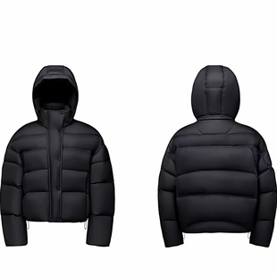 康博2025冬季新款韩版泡芙羽绒服龟背撞色短款保暖90绒羽绒外套女