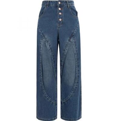 UNIFREE美式牛仔裤拖地长裤