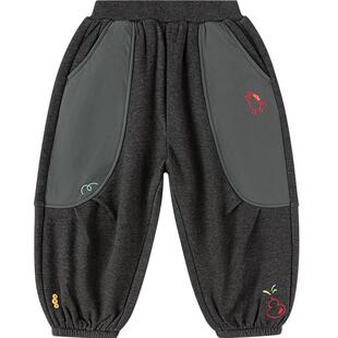 【balaOne】巴拉巴拉童装儿童长裤加绒男女童弯刀裤2025新款春装