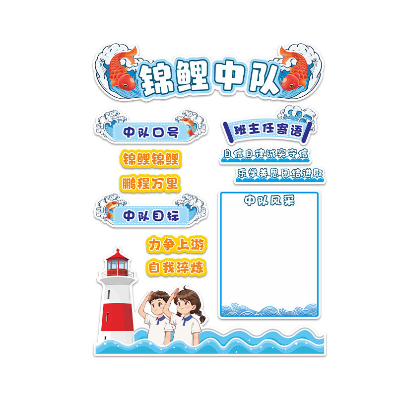 锦鲤中队角班主任寄语墙贴纸
