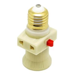 纯铜E27带开关插座双分火螺旋灯口宿舍螺口灯座转换器灯头LED灯罩