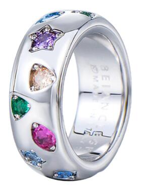 权志龙同款彩色闪钻戒指女