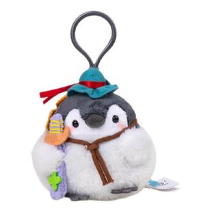 Jinnew潮酷可爱江湖侠客毛绒小企鹅公仔书包包挂件钥匙扣男生礼物