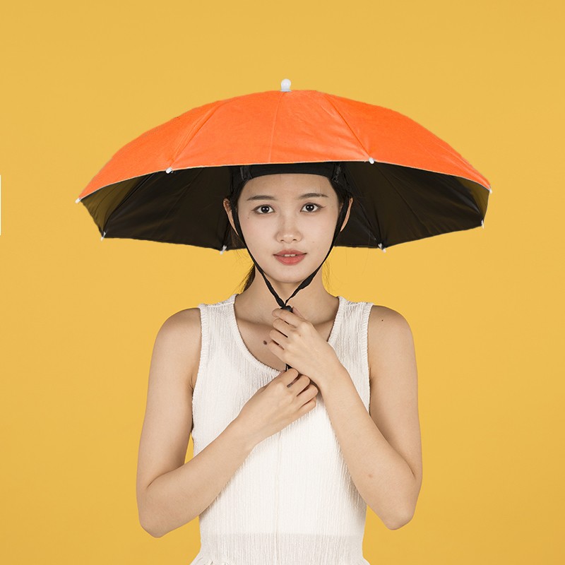 小号伞帽头戴雨伞帽子钓鱼伞遮阳伞户外采茶环卫防晒斗笠伞儿童伞