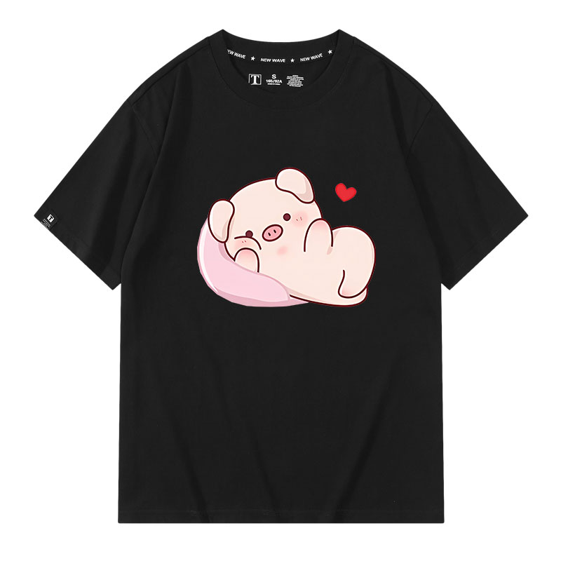 粉色小猪卡通周边短袖男女