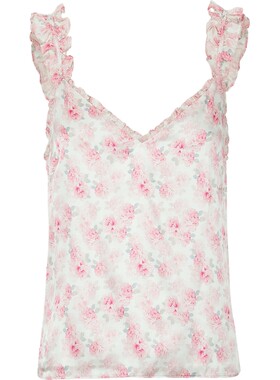 Cami NYC 春夏女荷叶边印花真丝缎面吊带背心上衣