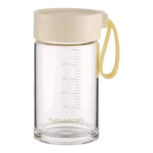 富光玻璃杯女夏高颜值便携牛奶咖啡果汁早餐杯刻度新款2025水杯子