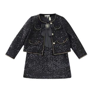 女童小香风两件套装裙子秋冬2025新款网红洋气儿童小女孩时髦套装