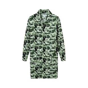 定制印字新款上衣工作服男装迷彩大褂罩衣长袖劳保防尘蓝大褂厨房