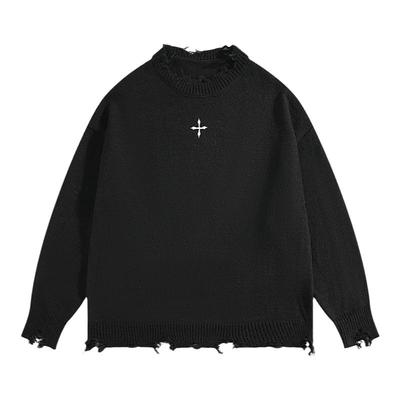 BOYUE帛跃做旧oversize毛边毛衣