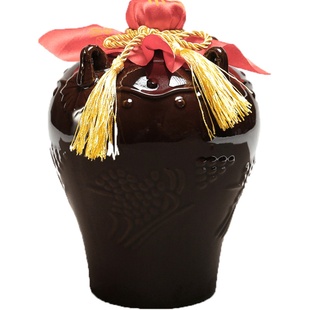 古苑陶瓷仿古酒壶酒缸空酒瓶子土陶泡酒瓶3斤装批发白黄酒酒坛子