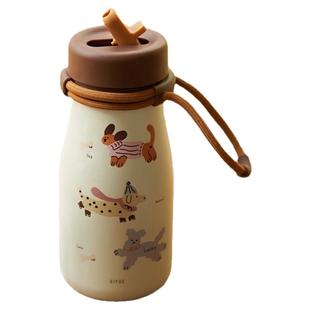 April高颜值保温杯女生水杯可爱便携卡通吸管杯2025新款316不锈钢