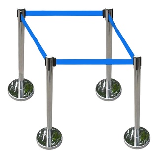 加厚不锈钢 一米线栏杆座 警戒线伸缩带隔离带银行排队护栏杆1米