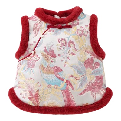 溯格冬季宝宝旗袍马甲加厚套装