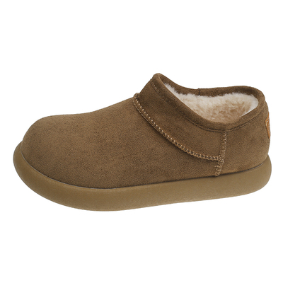 皮毛一体一脚蹬鞋子孕妇保暖棉鞋