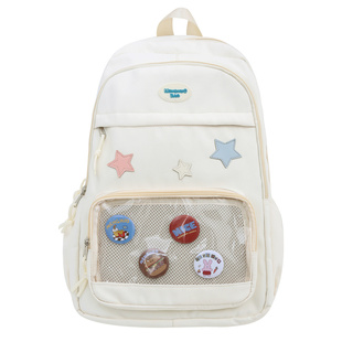 呜咚小铺校园透明吧唧痛包jk双肩学生书包女校大容量【芝心大福】