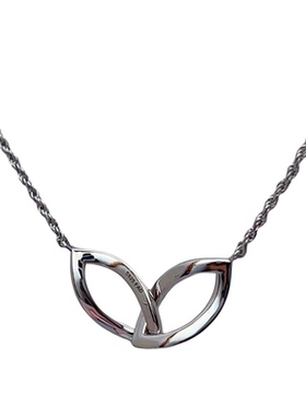 日系轻奢镂空多吊坠麻花长项链