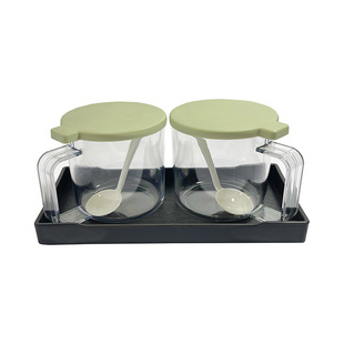 餐饮亚克力辣椒罐塑料油瓶味精糖盐调味盒餐厅调料粉末缸饭店套装