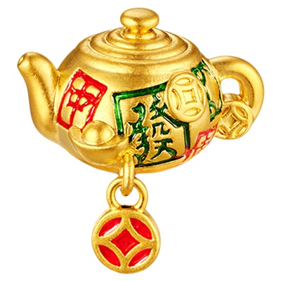 金至尊把把胡黄金麻将转运珠足金路路通茶壶串珠壶牌手串新年礼物