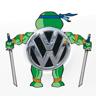 大众朗逸宝来桑塔纳POLO高尔夫途观ID3恶搞车标个性改装饰车贴纸