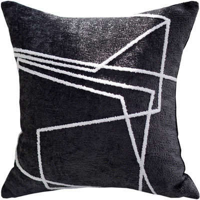 黑白色棋盘格树木沙发靠枕抱枕套