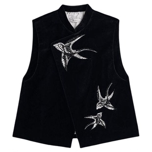 MNGATA G.【手工珠绣·燕归来】纯棉新中式风马甲507155