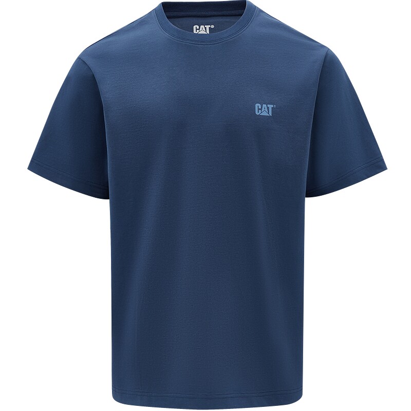 【凉感】CAT卡特26夏季新品男士吸湿速干微落肩圆领印花短袖T恤