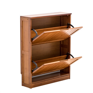 楠竹翻斗鞋柜超薄门口玄关收纳柜超窄17cm靠墙进门鞋架门厅省空间