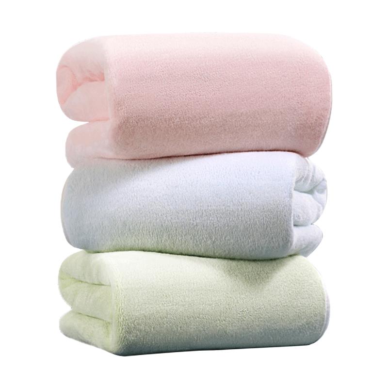 2条稻草人浴巾女家用珊瑚绒比全纯棉吸水速干男洗澡裹巾2026新款