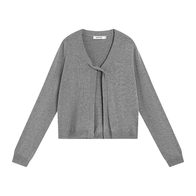 SAME FLOW 原创小众纽结领设计毛衣开衫慵懒早秋薄款针织上衣外套