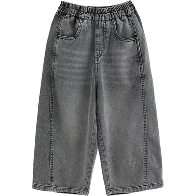 NNGZ2026夏季新款女童八分软牛仔裤洋气百搭儿童弯刀裤童装休闲裤