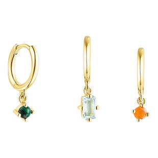 【新品】TOUS/桃丝熊Good Vibes系列银镀18K金多巴胺耳钉套组礼物