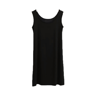 夏季大码女装纯棉宽肩带吊带背心连衣裙中长打底针织连衣裙新款