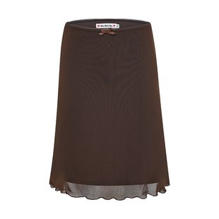 Go Girl Go 自制欧美风复古纯色花边网纱半身裙女夏包臀修身短裙