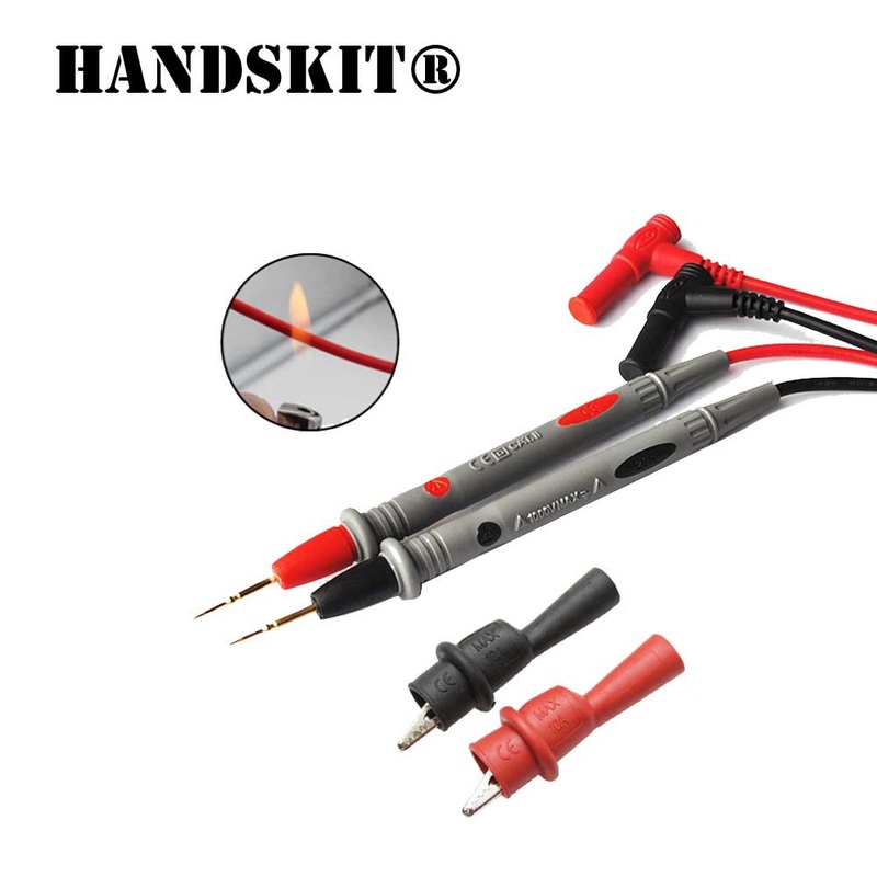 万用表笔线 铜特尖表笔1000v 20a  表笔棒 2mm鳄鱼夹非硅胶表笔