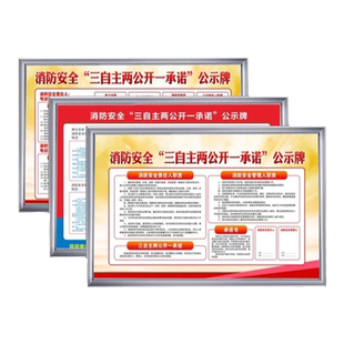 消防安全三自主两公开一承诺公示栏牌消防安全责任人职责管理人职责告知书承诺书宣传消防检查安检展板