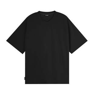 【凉感】鹿家门男士纯色短袖t恤夏季装新款宽松大码透气T恤打底衫