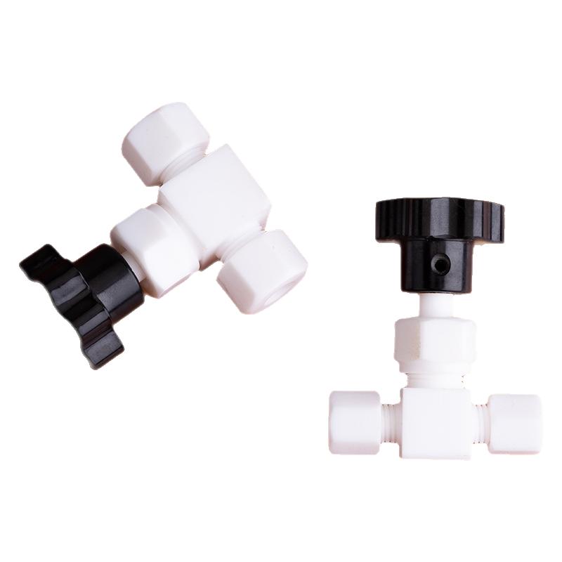 聚四氟乙烯针型阀特氟龙卡套直通阀PTFE针阀耐腐蚀4MM6MM8MM10MM