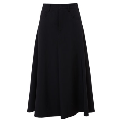 【朗姿25】高腰A摆垂坠感黑色半身裙高智通勤长裙2026年冬季新款