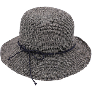 Lion~八月的蝉 日本设计通勤款手工钩针和纸宽檐草帽遮阳帽春夏女