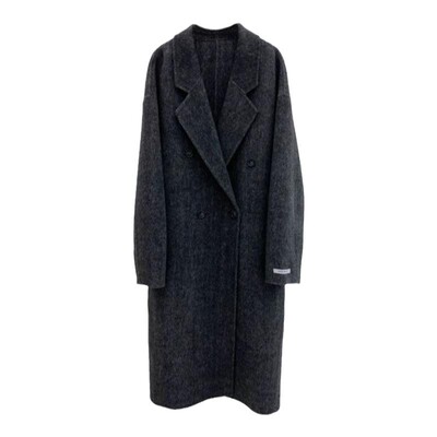 韩系高级感双面羊绒中长款大衣