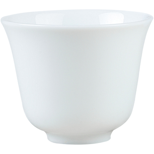 白瓷功夫茶具茶杯家用泡茶纯白陶瓷杯主人杯喝茶杯小酒杯Logo定制