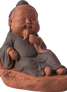 紫砂历史人物茶圣陆羽摆件