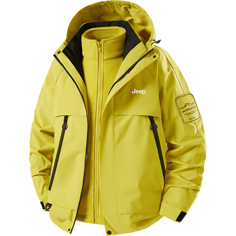 【石墨烯自发热】JEEP吉普冲锋夹克男衣情侣两件套秋冬户外登山服