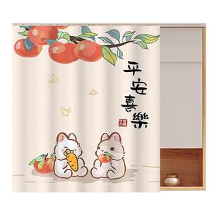 卫生间梳妆台镜子遮挡帘洗漱台遮丑防尘帘滑轨免打孔门帘遮镜帘子